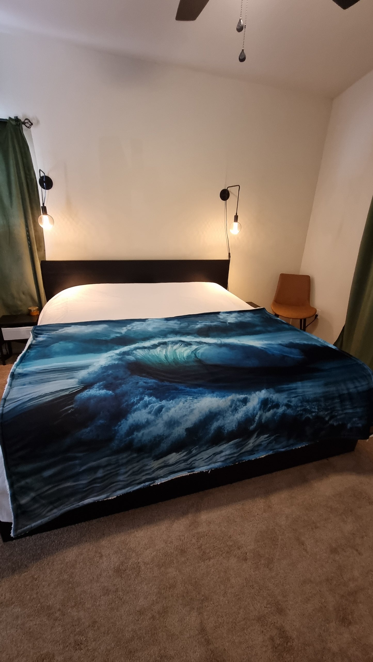 Wave Sherpa Throw Blanket