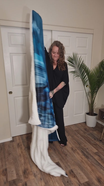 Wave Sherpa Throw Blanket