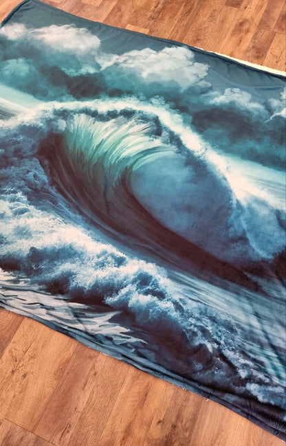 Wave Sherpa Throw Blanket