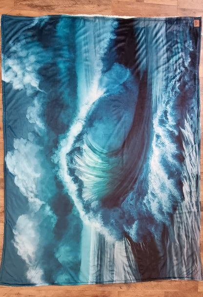 Wave Sherpa Throw Blanket